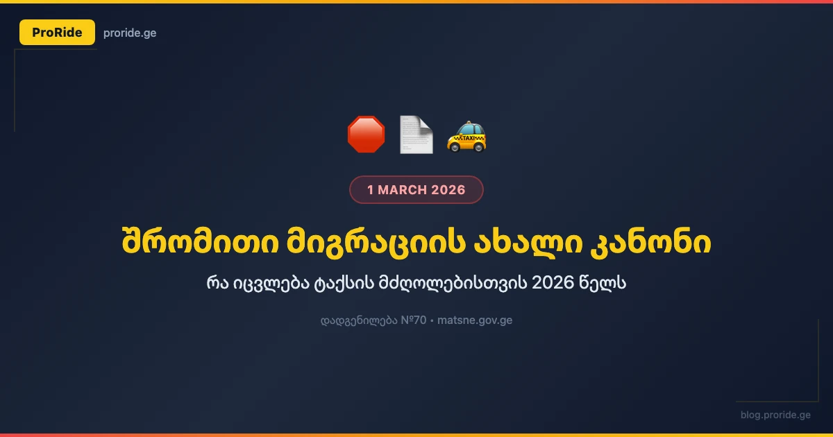Правила трудовой миграции 2026: может ли иностранец работать в такси в Грузии